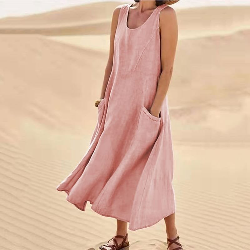 🔥49% OFF 🔥Women's Sleeveless Cotton Dress- Buy 3 Free Shipping