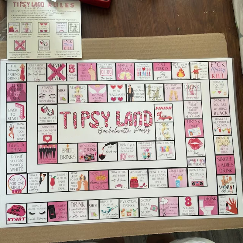 Tipsy Land Party Drinking Board Game