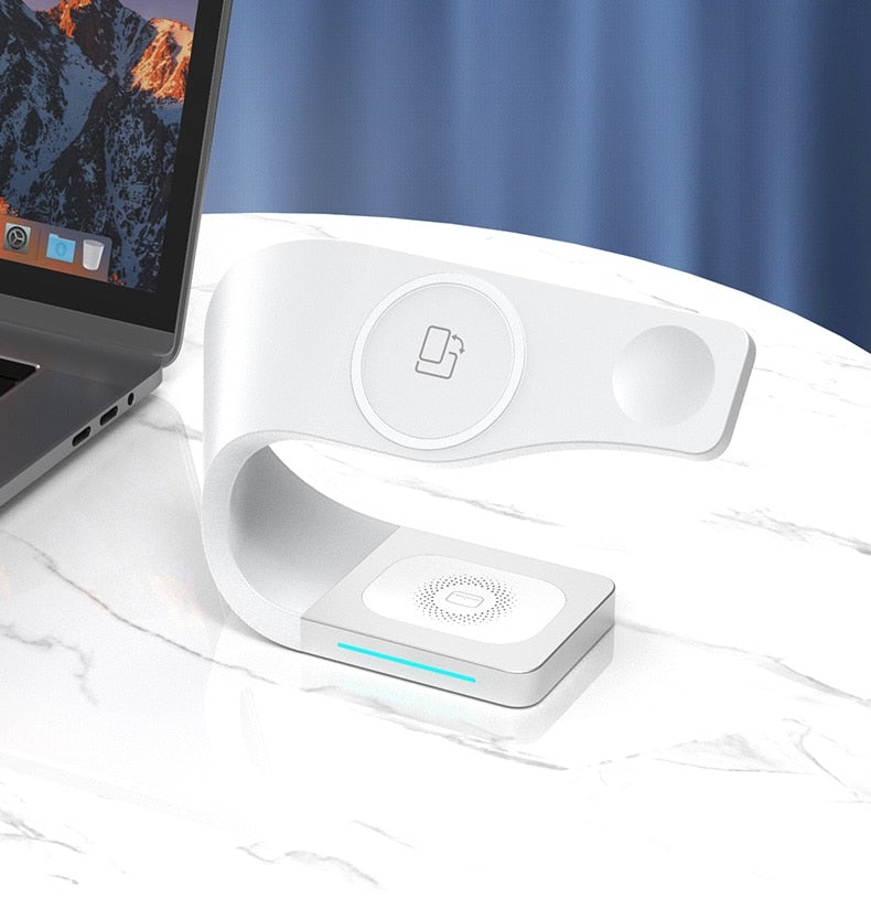 4-in-1 Design 15W Fast Wireless Charger Stand