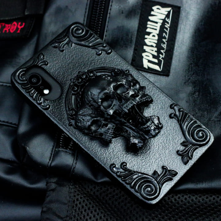 Break the Rules Madness Skeleton leather phone case