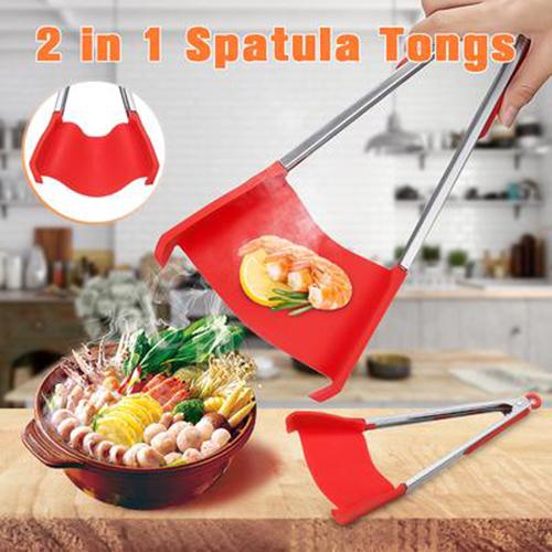 2 IN 1 KITCHEN SPATULA & TONG