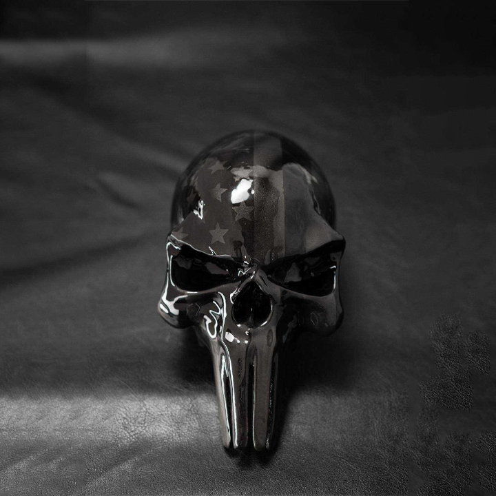 3D ghosted American flag Punisher skull horn cover