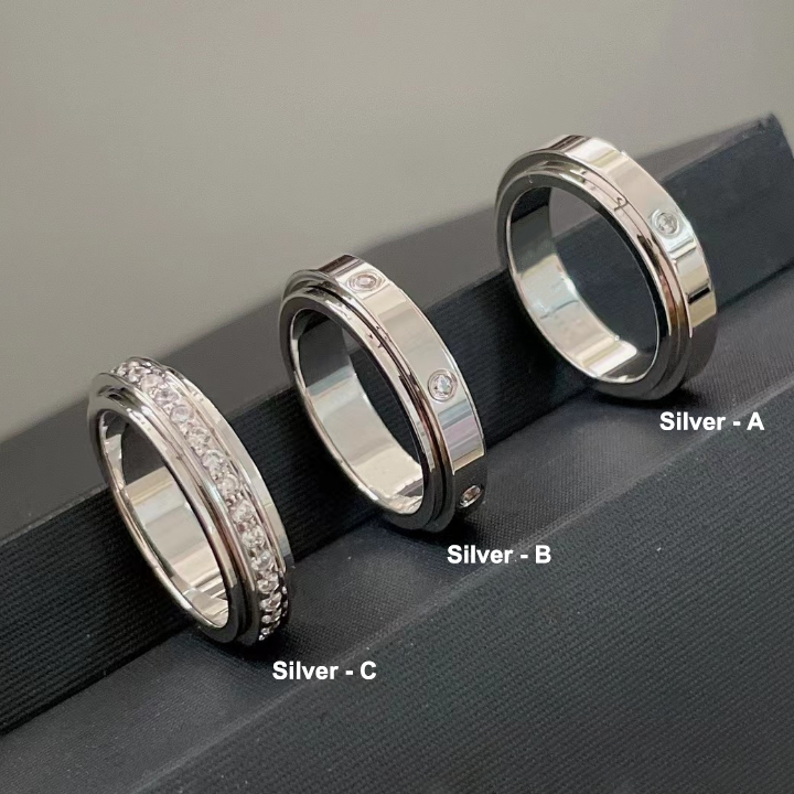Diamond Spinner Ring - Stress Relief Lucky Rings / Couple Rings