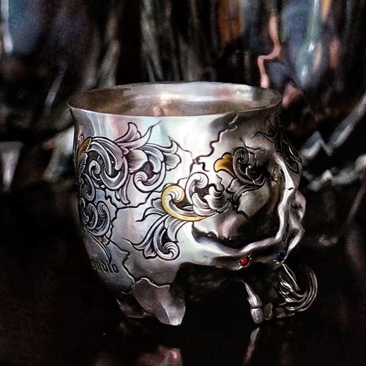 Party Mustache Gothic Engraved Drink Cup