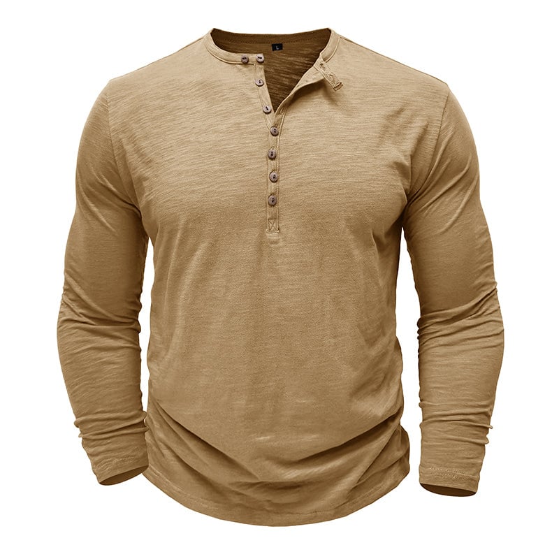 Cotton Long Sleeve Henley