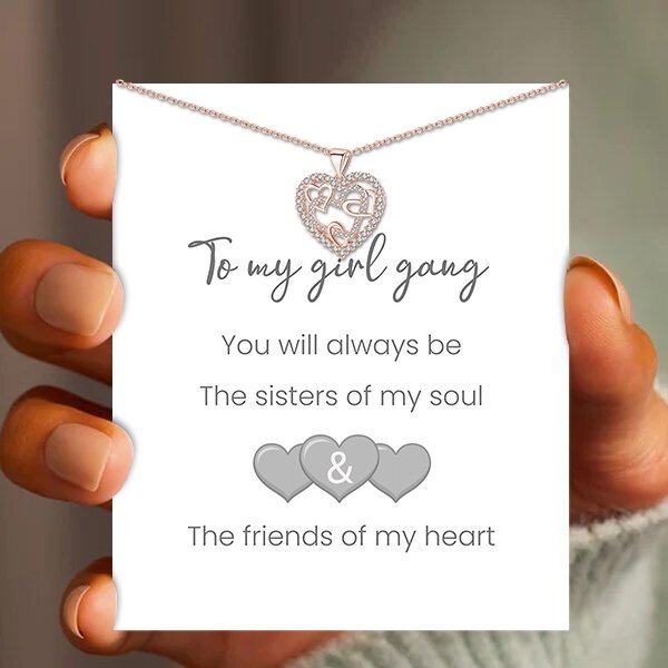 🔥 Last Day Promotion 75% OFF 🎁Interlocking Hearts Necklace - 👩‍❤️‍👩''Sisters of my soul & Friends of my heart''💕