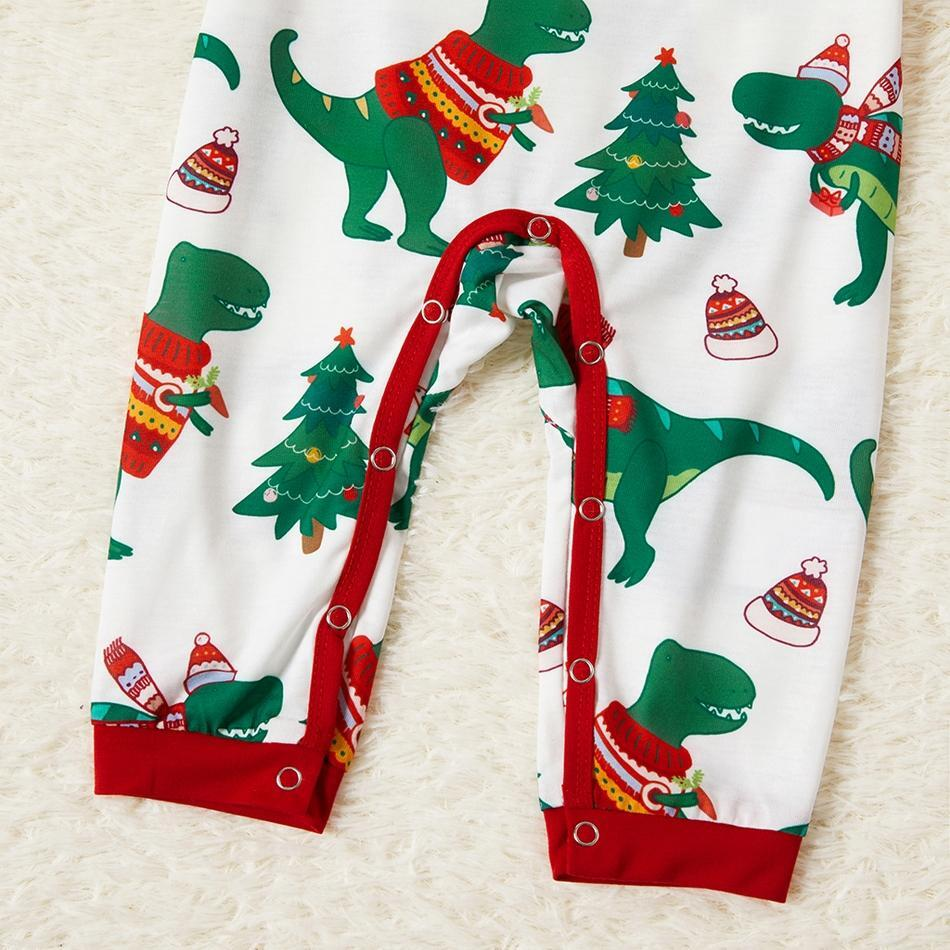 Family Matching Dinosaur Print Christmas Pajamas Sets