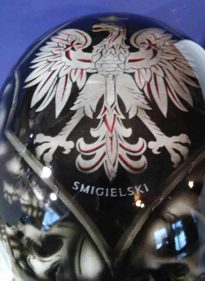 Custom Polish Eagle with skulls theme helmet