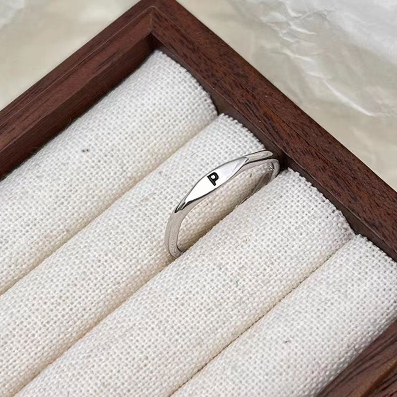 Last Day Buy 1 Get 1 Free(Add 2 To The Cart)Silver Initial Signet Ring