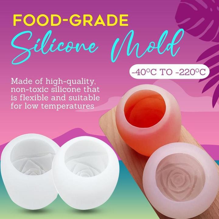3D Silicone Rose Shape Ice Cube Mold