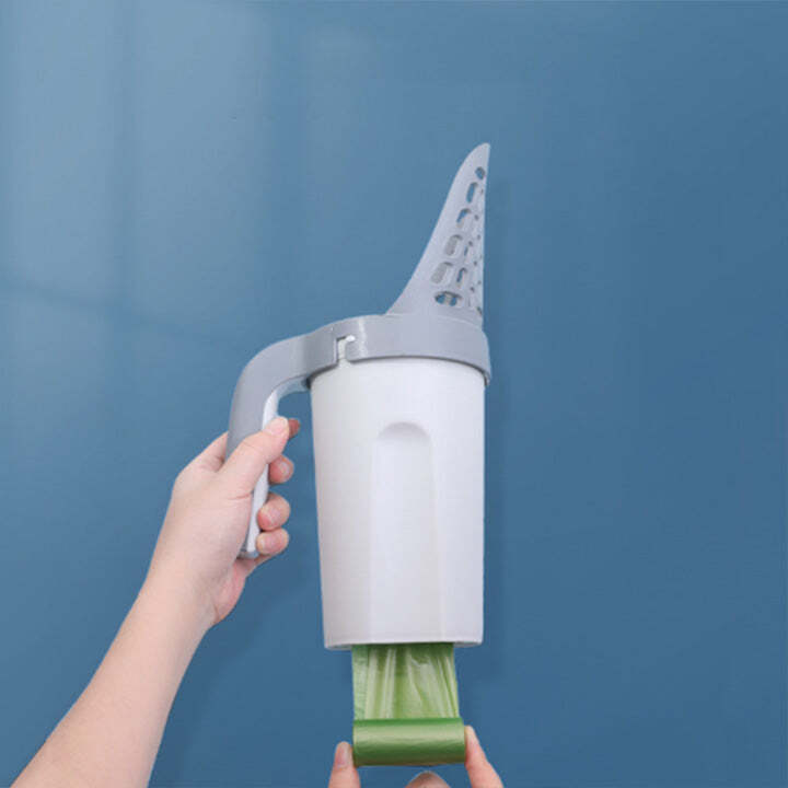 Cat Litter Scoop Integrated Detachable Deep Shovel Holder with Poop Sifting and Litter Bags