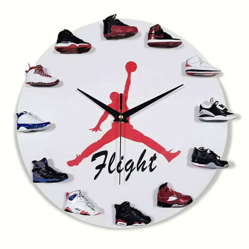 3D Jordan Sneaker Model Wall Clock yaswer