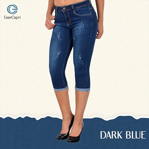 Perfect Fit Stretch Plus Size Denim Capri