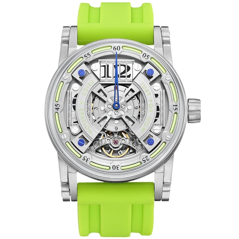 FEICE FM501 Automatic Mechanical Watch Skeleton Titanium Steel 50M Waterproof Mens Wristwatch Luminous Watch