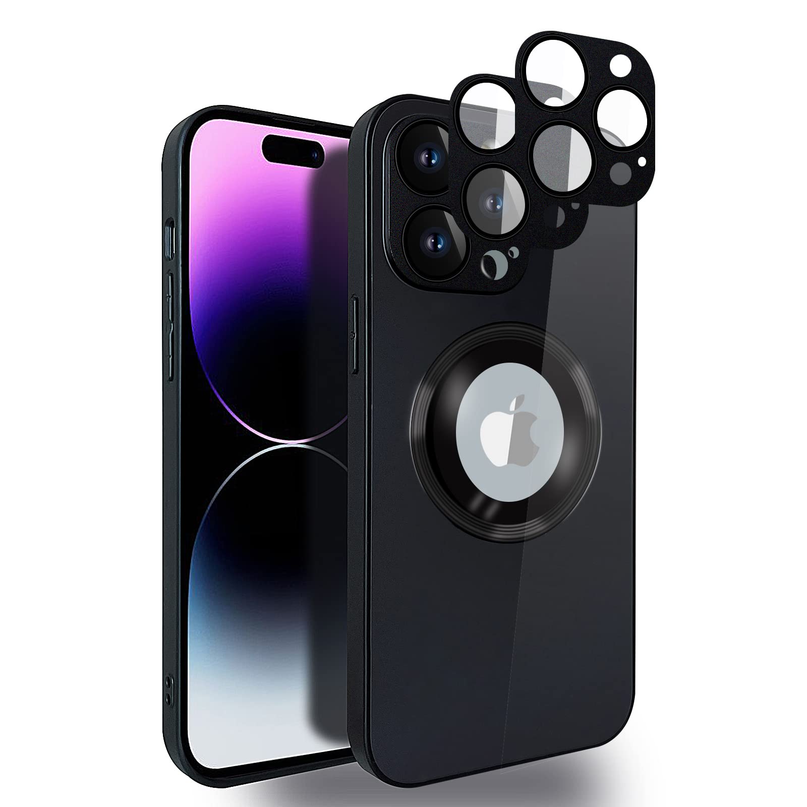 Magnetic AG Glass Frosted Case with Camera Lens Protector for iPhone