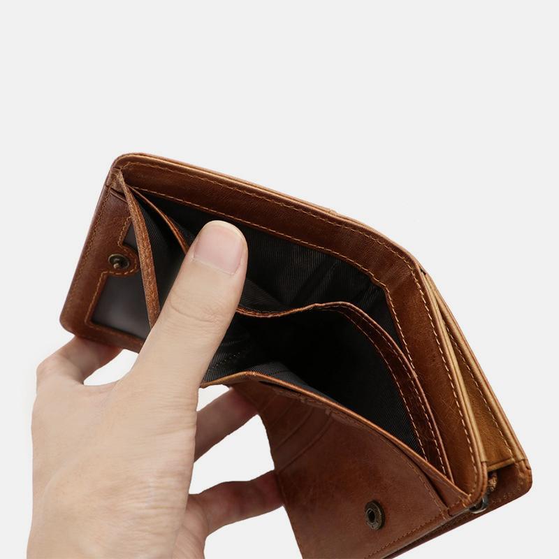 RFID Real Leather Retro Wallet