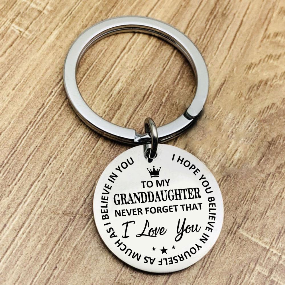 To Granddaughter Believe In Yourself Keychain