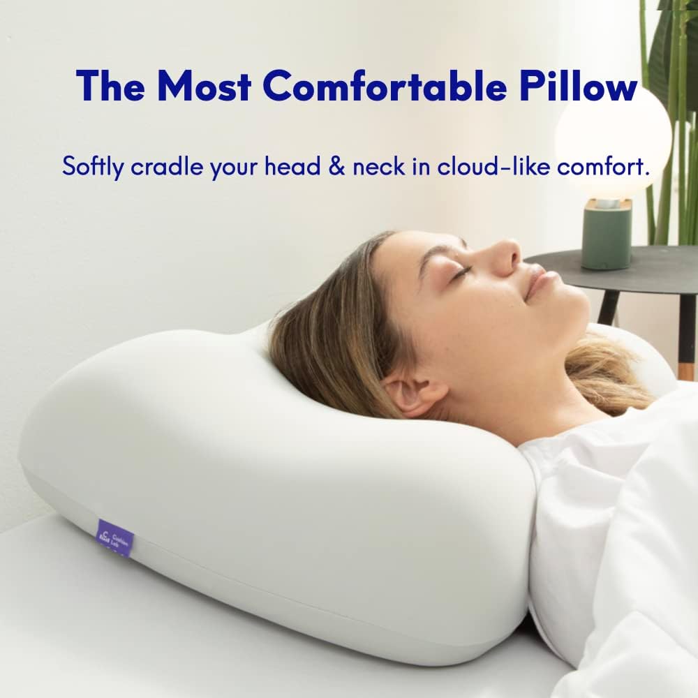 Cushion Lab Deep Sleep Pillow Patented Ergonomic Contour Design for Side & Back Sleepers