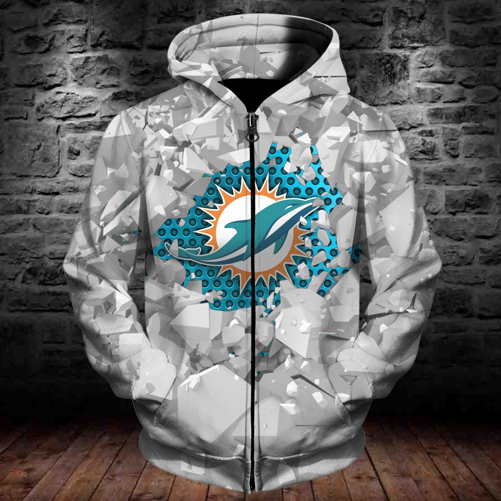 DOLPHINS HOODIE 3D ICE19