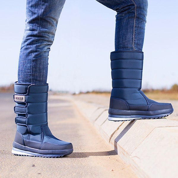 Chicinskates Men's Velcro Platform Mid-Calf Snow Boots