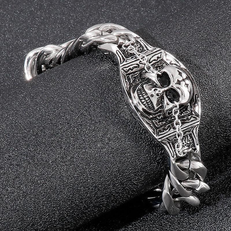 Gothic Stainless Steel Skull Bracelet