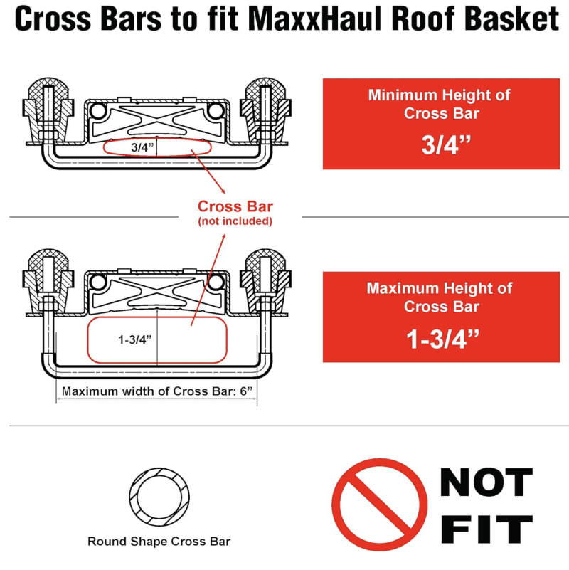 MaxxHaul 46′′ x 36′′ x 4-1/2′′ Roof Rack Rooftop Cargo Carrier Steel Basket