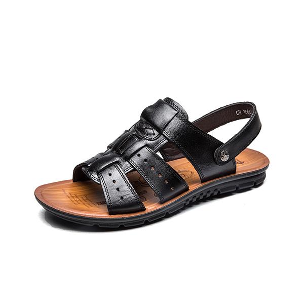 Chicinskates Men's New Leather Beach Sandals