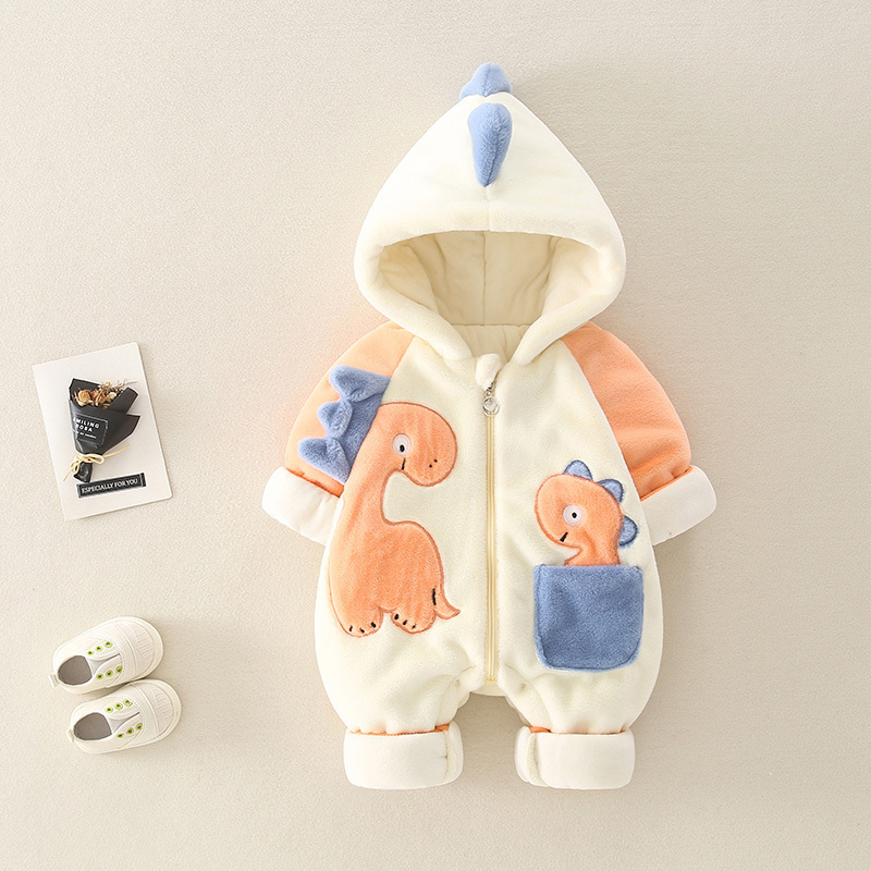 Baby Hooded Thick Jumpsuit Warm Outfits