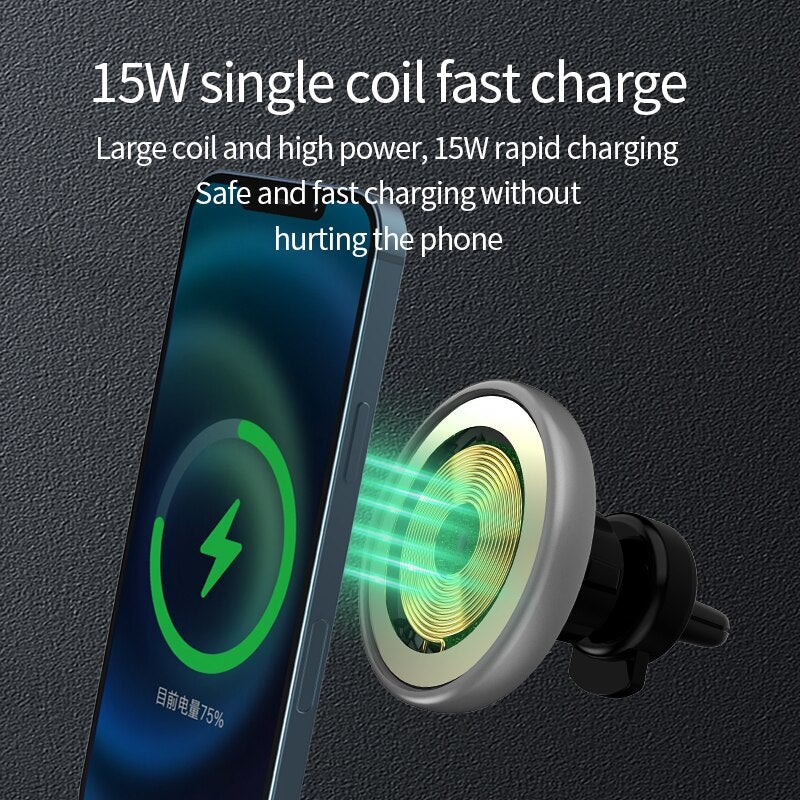 Magnetic 15W Fast Wireless Car Charger