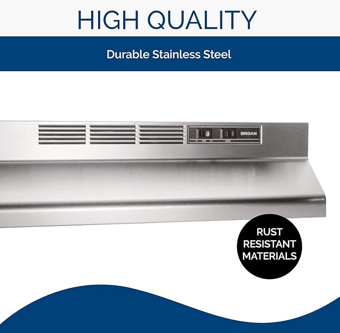 Broan-NuTone Non-Ducted Ductless Range Hood with Lights Exhaust Fan 30 inch