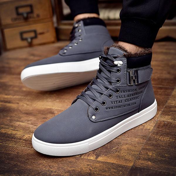 Chicinskates Men's  Warm High Top Lace-Up Boots