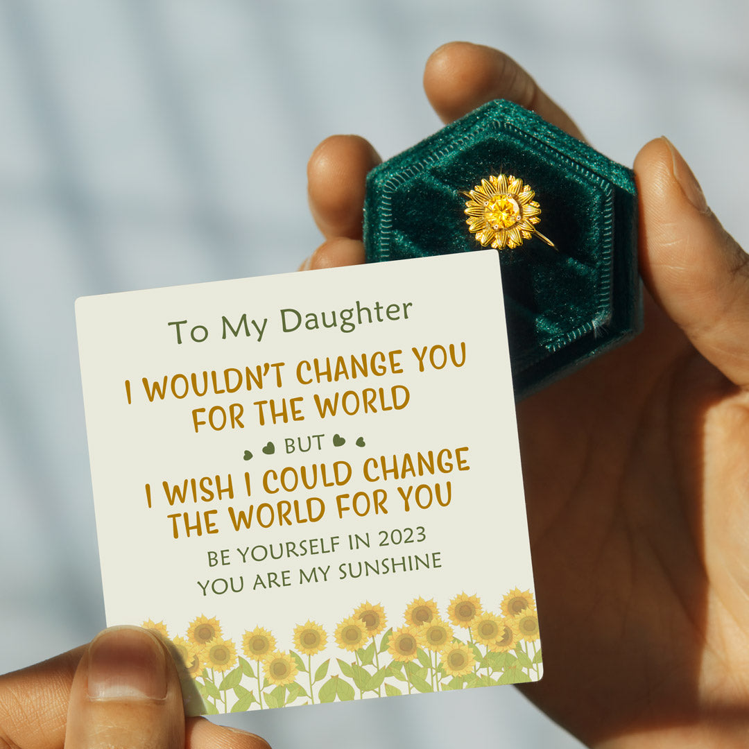 (🔥New Year Early Sales 50% OFF) Change The World For My Daughter - Sunflower Ring
