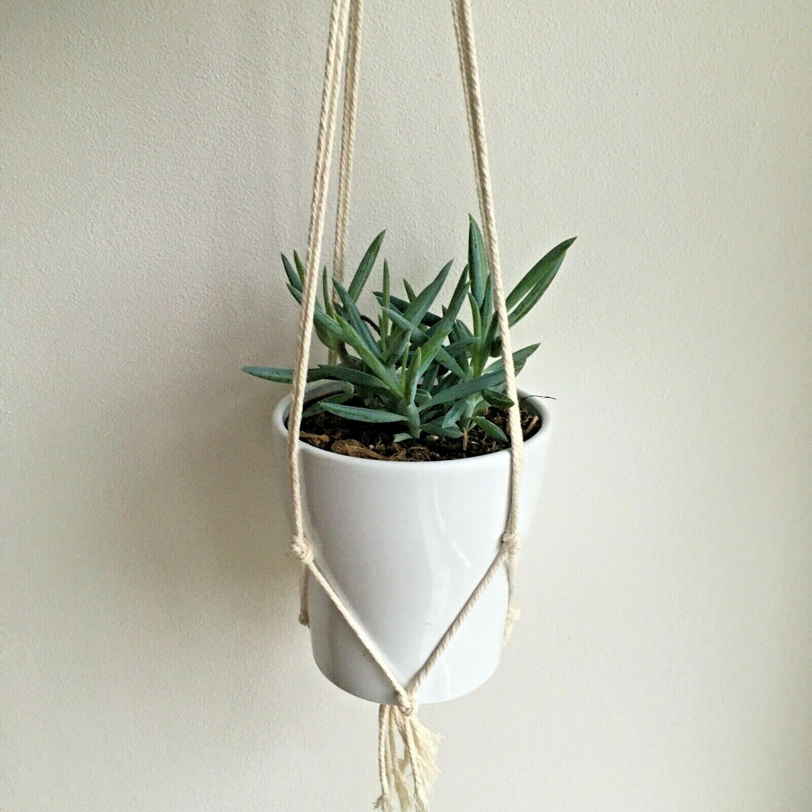 2X Macrame Garden Plant Flower Pot Holder Hanging Cotton rope Wall Art Decor