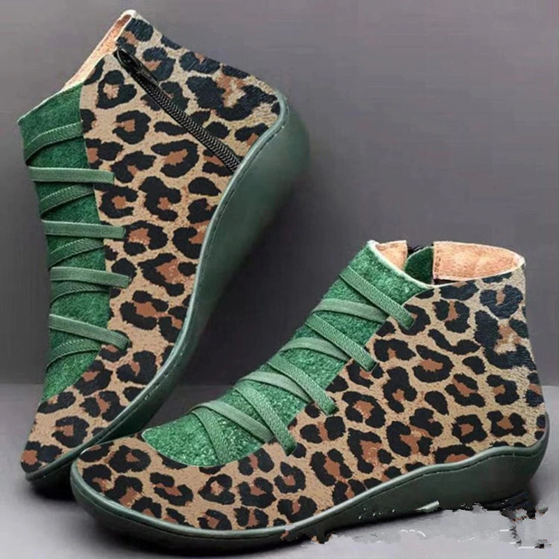 🔥Last Day 60% OFF🔥Women's Ankle Boots 2023 -  Women Winter Boots Leopard Print