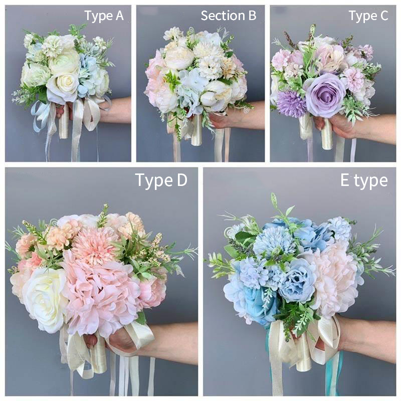 Bridal Knot Wedding Simulation Holding Bouquets And Shooting Decorations And Scenery