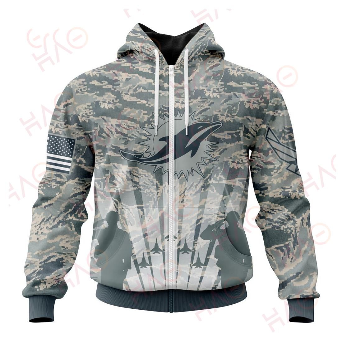 MIAMI DOLPHINS 3D HOODIE US AIR FORCE