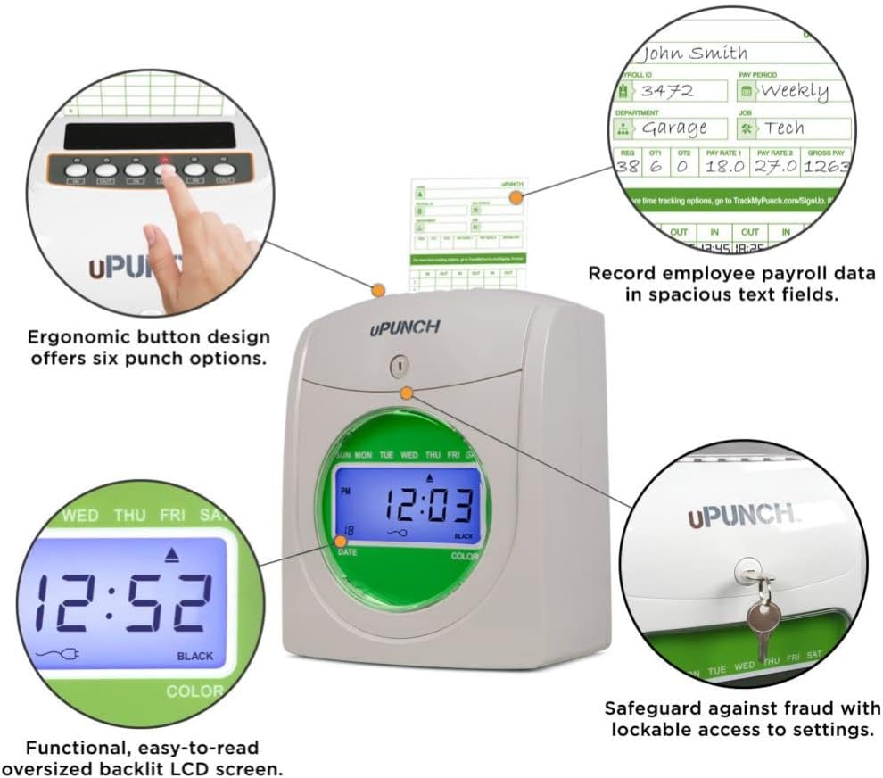 uPunch Starter Time Clock Bundle with 100-Cards