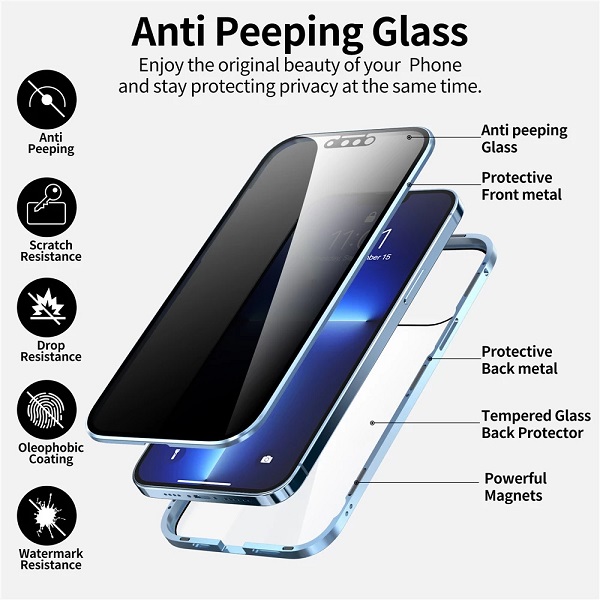 HOT SALE - 40% OFF🔥 Anti Peeping Double Sided Tempered Glass Phone Case