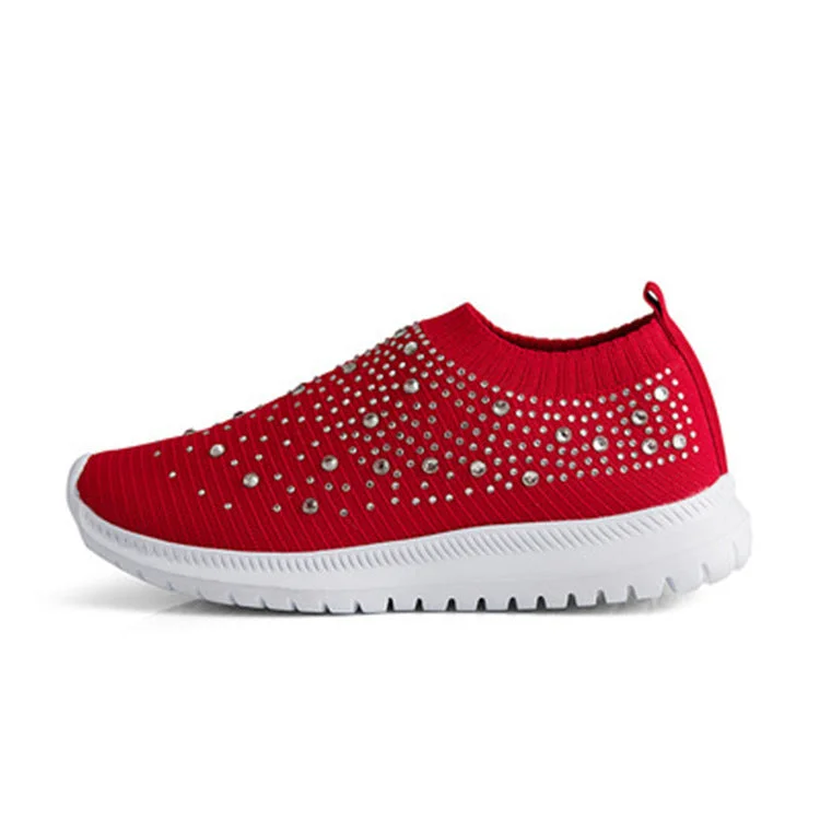 Women's Crystal Breathable Slip-On Walking Shoes