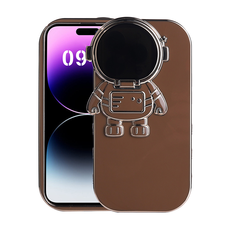 Plating Astronaut Flip Bracket Case Cover For iPhone