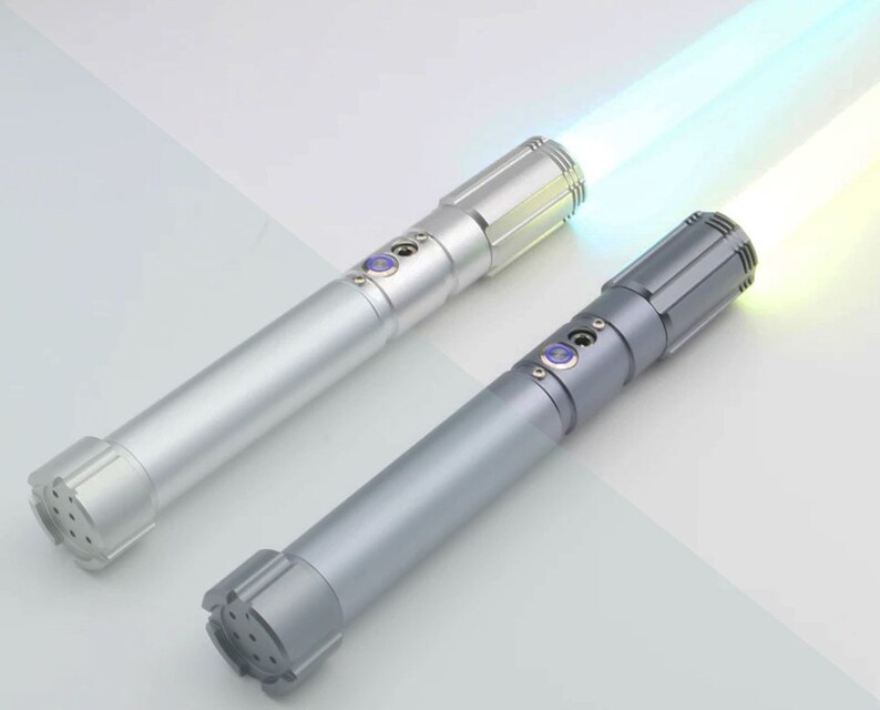 Lightsaber J, Saberforge, Lightsaber hilt with blade, Removable PC blade, with USB charging cable, RGB 12 color, 10  sound, dark saber