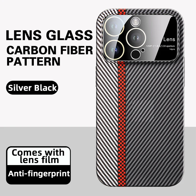 Goggles Large Window Carbon Fiber Case Cover For iPhone