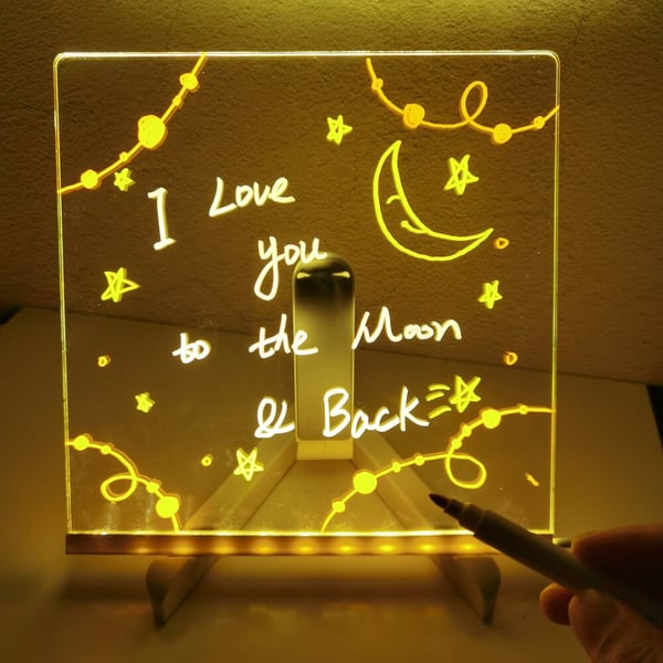 [Pre-Christmas-Sale 💥45% off] ✨8 inches LED Light Drawing Board With Set of 7 Colors Marker Pens🎨