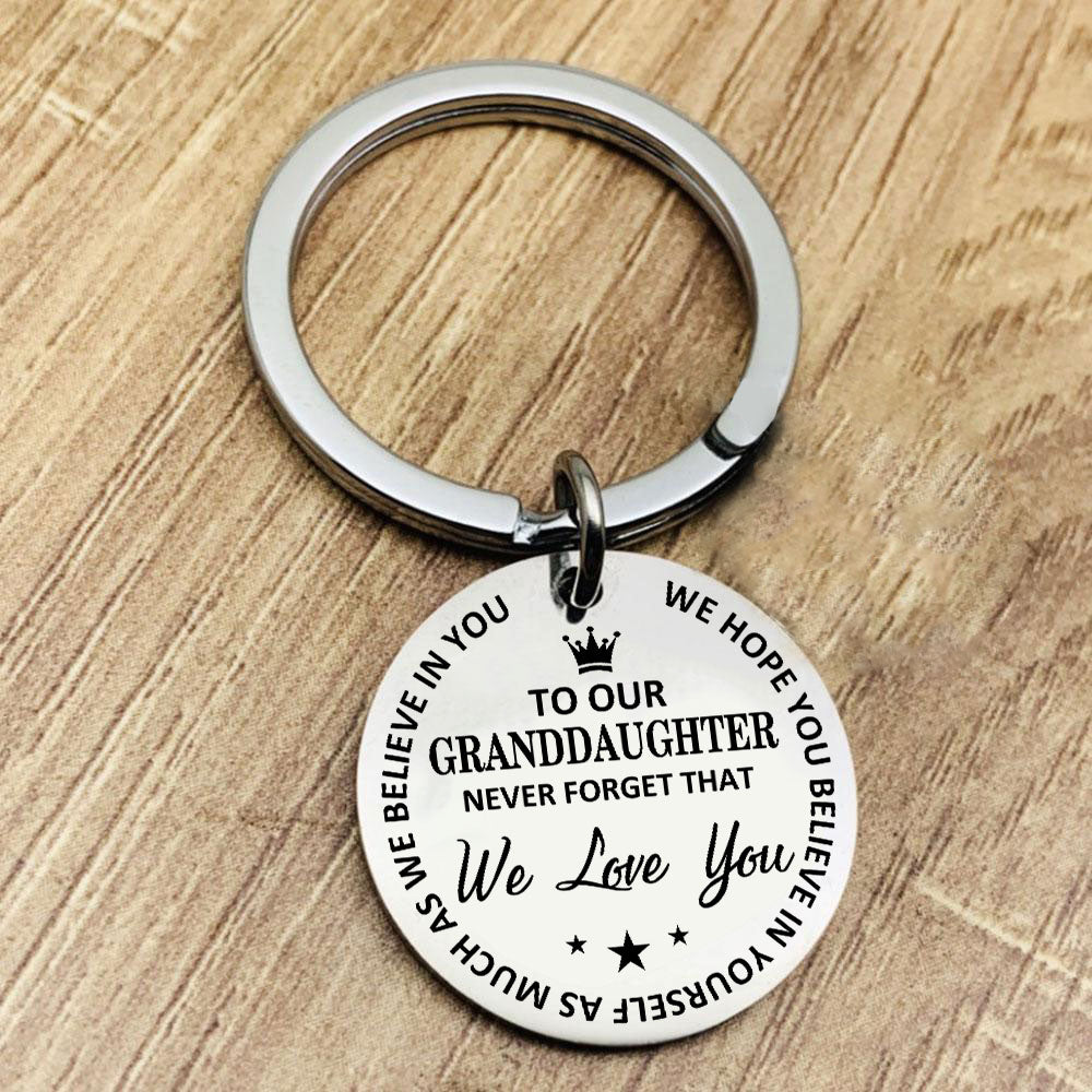 To Our Granddaughter Believe In Yourself Keychain