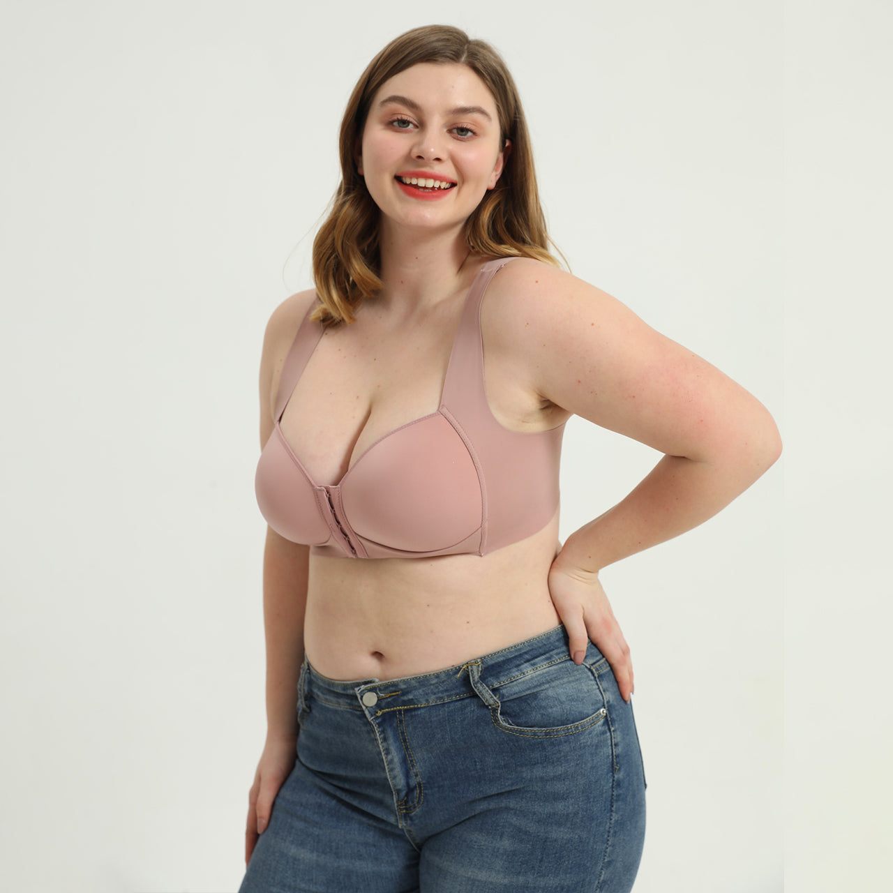Helen Bra®-SEAMLESS FRONT CLOSURE WIRE-FREE 5D SHAPING PUSH UP COMFORT BRA (BUY 1 GET 2 FREE)-SKIN+BLACK+PINK