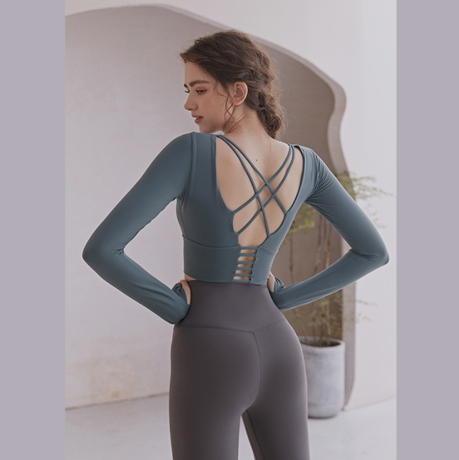 Nude back slimming high elastic yoga clothing