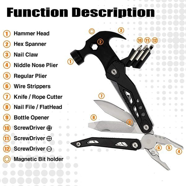 (🔥3rd Anniversary Sale)Portable MultiTool With Hammer, Screwdrivers, Nail Puller-Buy 2  Get 10% Off & Free Shipping