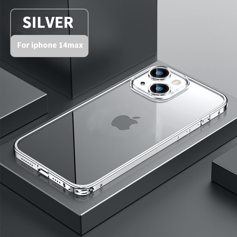 Metal Frame Magnetic Suction Luban Buckle Case Cover For iPhone