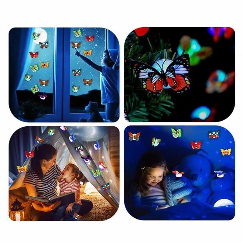 (🌲Early Christmas Sale- SAVE 49% OFF)3D LED Butterfly Decoration Night Light(4 Pcs/Set)-BUY 4 SETS GET 3 SETS FREE & FREESHIPPING