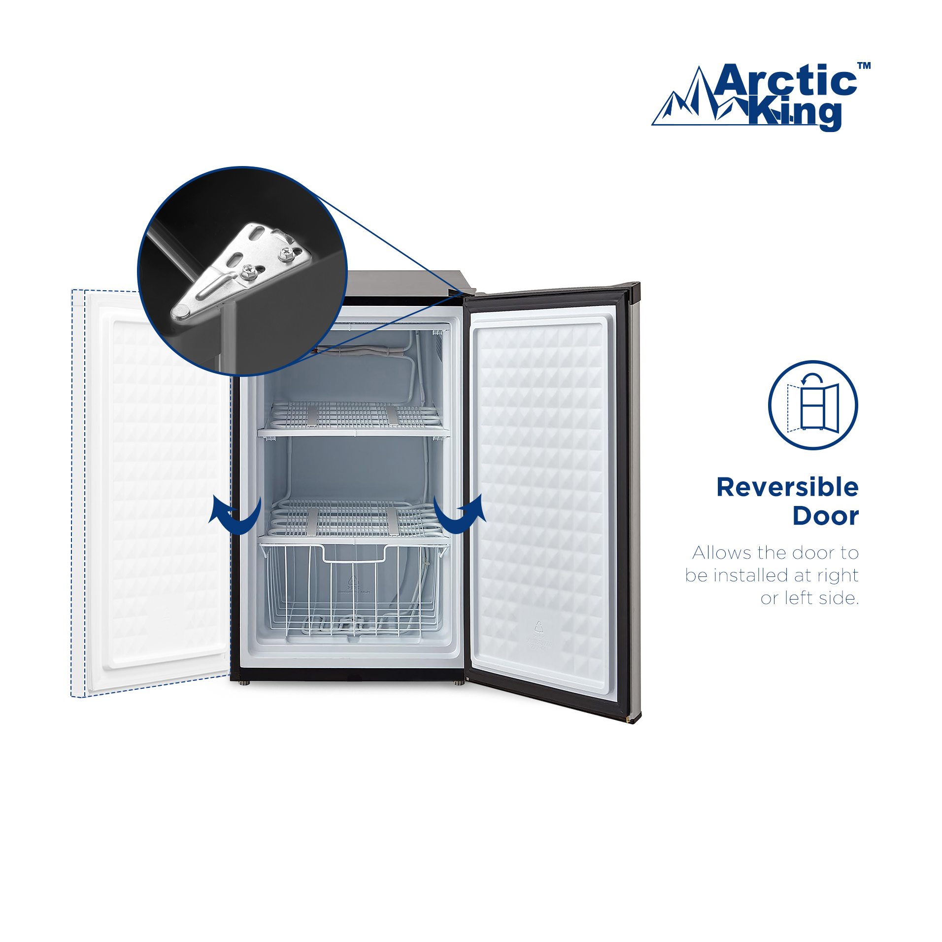 Arctic King 3.0 Cu ft Upright Freezer Stainless Steel Door